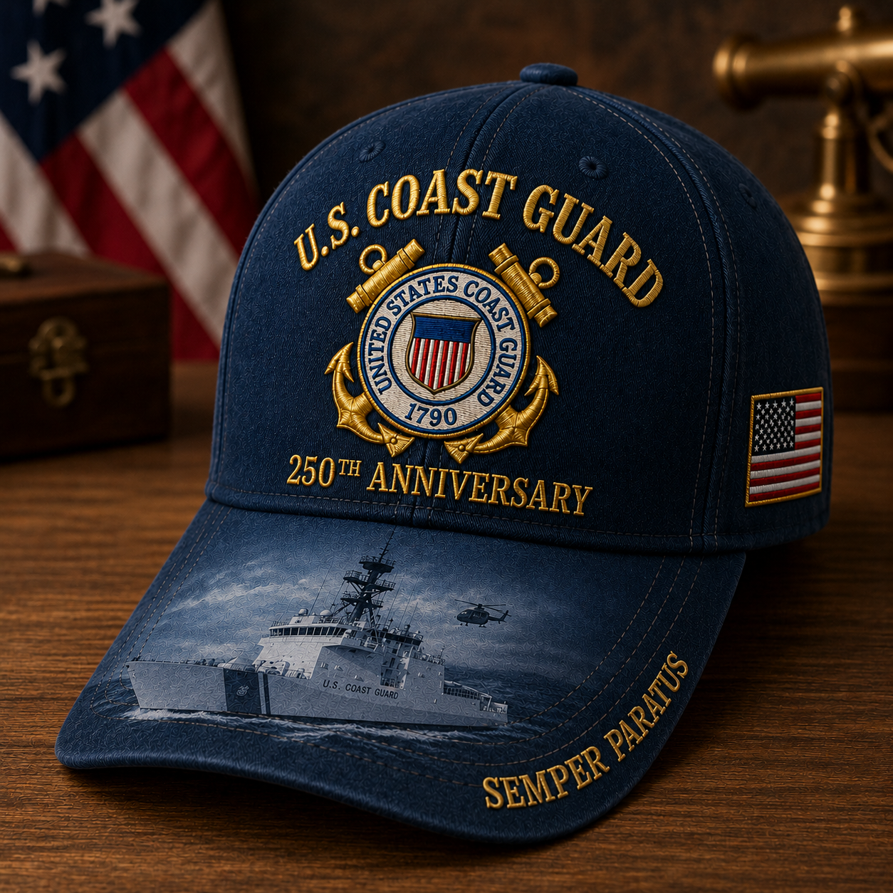 🔥 Father’s Day Sale - ❤️ U.S. Coast Guard America 250th Commemorative Embroidered Cap