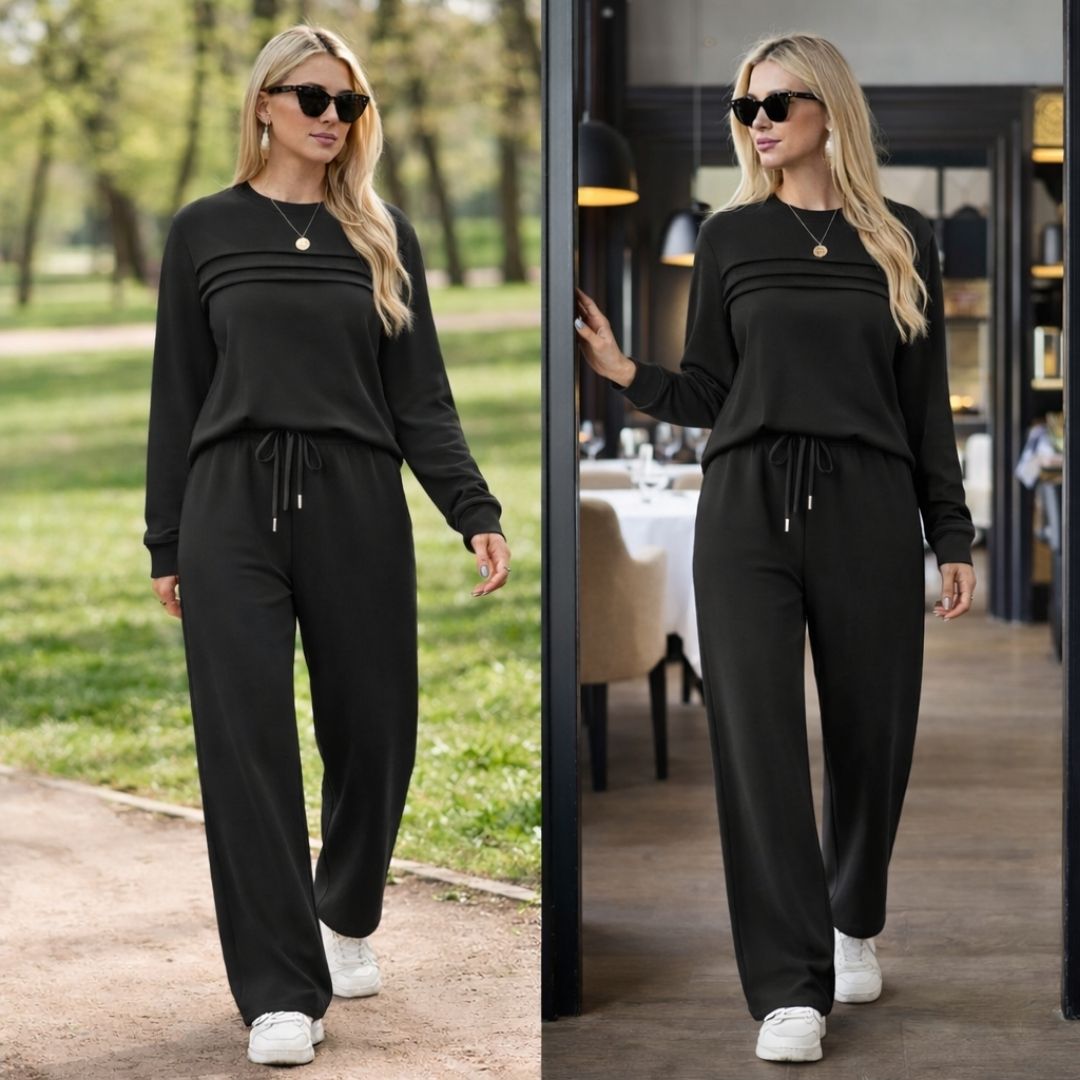 🔥 2026 Hot Trend – LAST DAY 49% OFF ✨Women’s Crew Neck Lounge Set - Soft Cotton Top & Drawstring Pants
