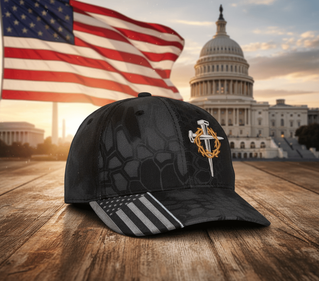 2026 New Year Hot Sale 49% OFF🔥Jesus 3-Nail Cross & Crown of Thorns Christian Embroidered Adjustable Hat ✝️