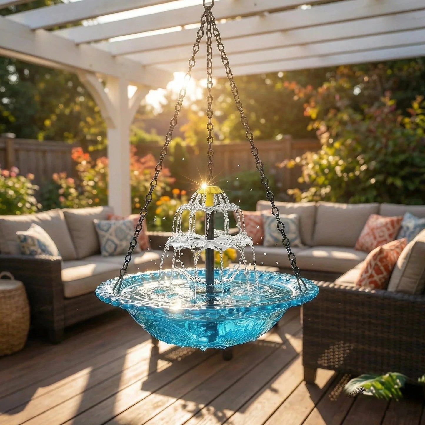 🔥🔥49% Off--Solar Cascade Hanging Bird Bath Fountain🎁