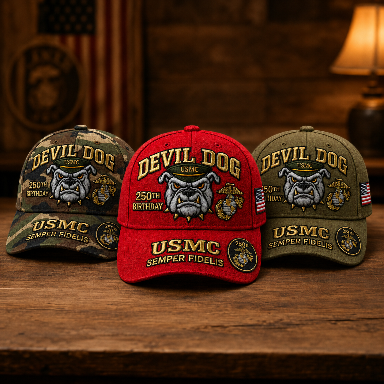 🔥 Father’s Day Sale - ❤️Devil Dog USMC 250th Birthday Commemorative Embroidered Cap 🇺🇸