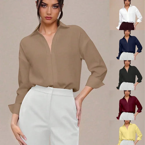 Women's Shirt Bodysuits Tummy Control Long Sleeve Collared Blouse Tops