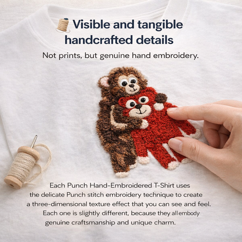 "Punch" hand embroidered T-Shirt