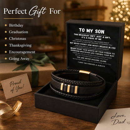 🔥LAST DAY 49% OFF - 🖤To My Son — Never Walk Alone Braided Bracelet Set