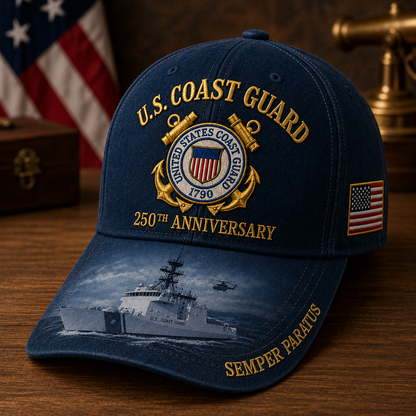 🔥 Father’s Day Sale - ❤️ U.S. Coast Guard America 250th Commemorative Embroidered Cap