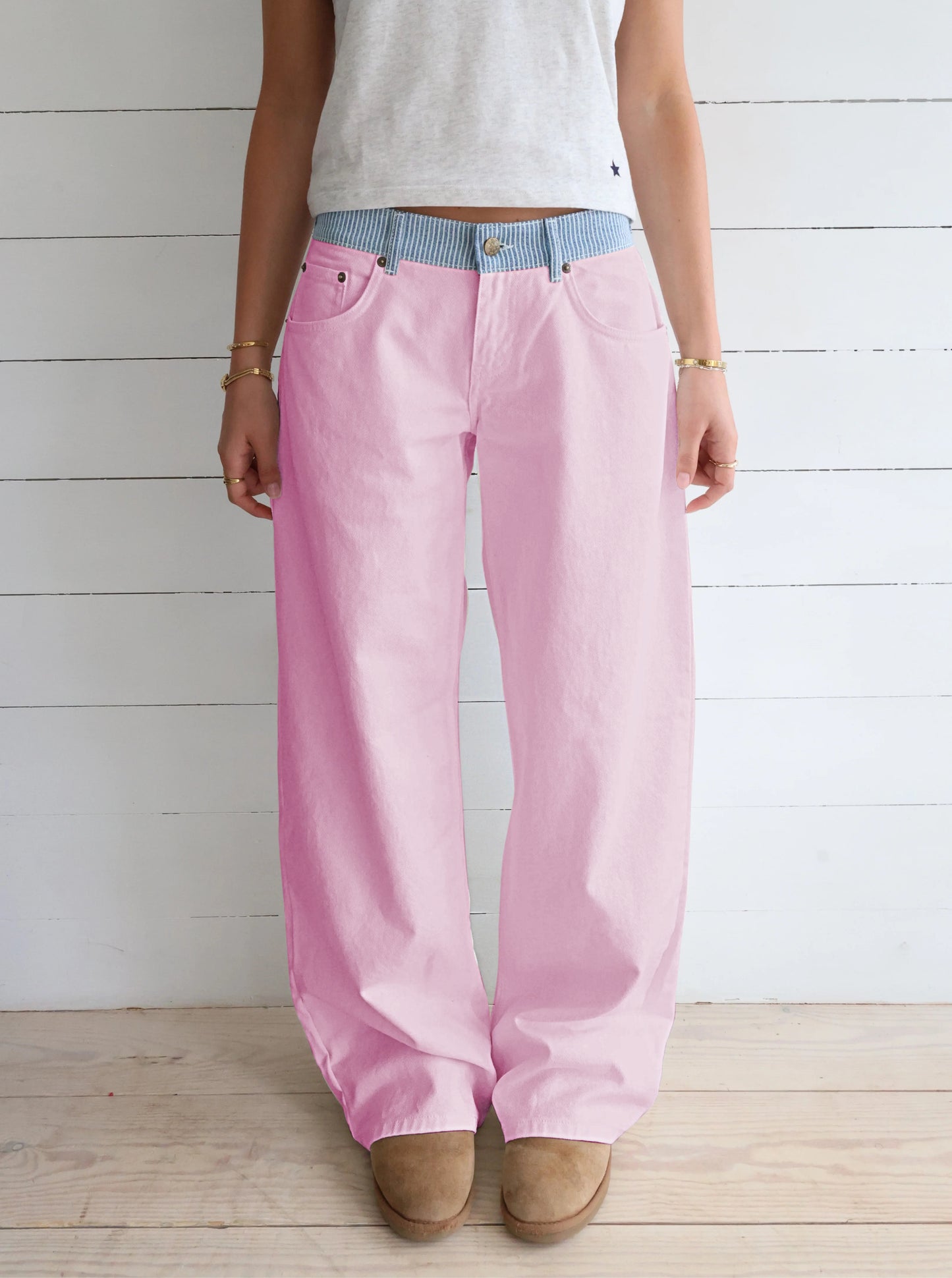 Jodie Adjustable Wide Leg Jeans (Buy 2 Free Shipping)