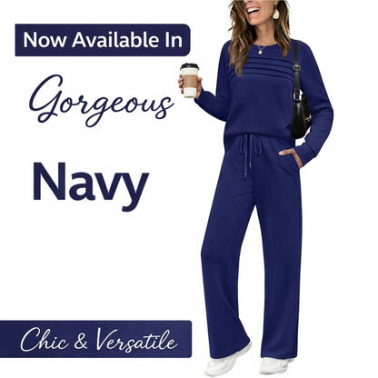 🔥 2026 Hot Trend – LAST DAY 49% OFF ✨Women’s Crew Neck Lounge Set - Soft Cotton Top & Drawstring Pants
