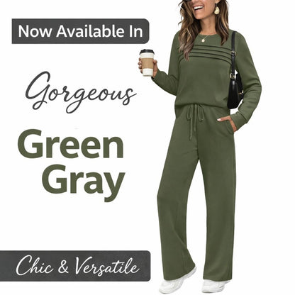 🔥 2026 Hot Trend – LAST DAY 49% OFF ✨Women’s Crew Neck Lounge Set - Soft Cotton Top & Drawstring Pants