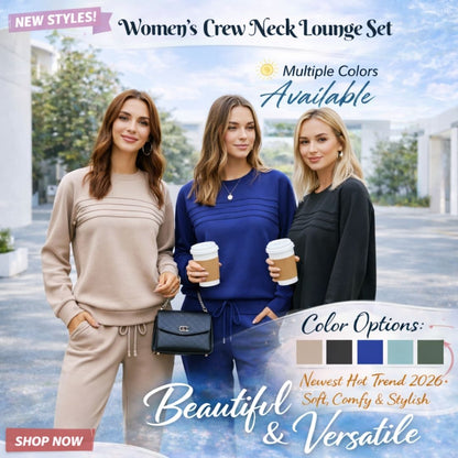 🔥 2026 Hot Trend – LAST DAY 49% OFF ✨Women’s Crew Neck Lounge Set - Soft Cotton Top & Drawstring Pants