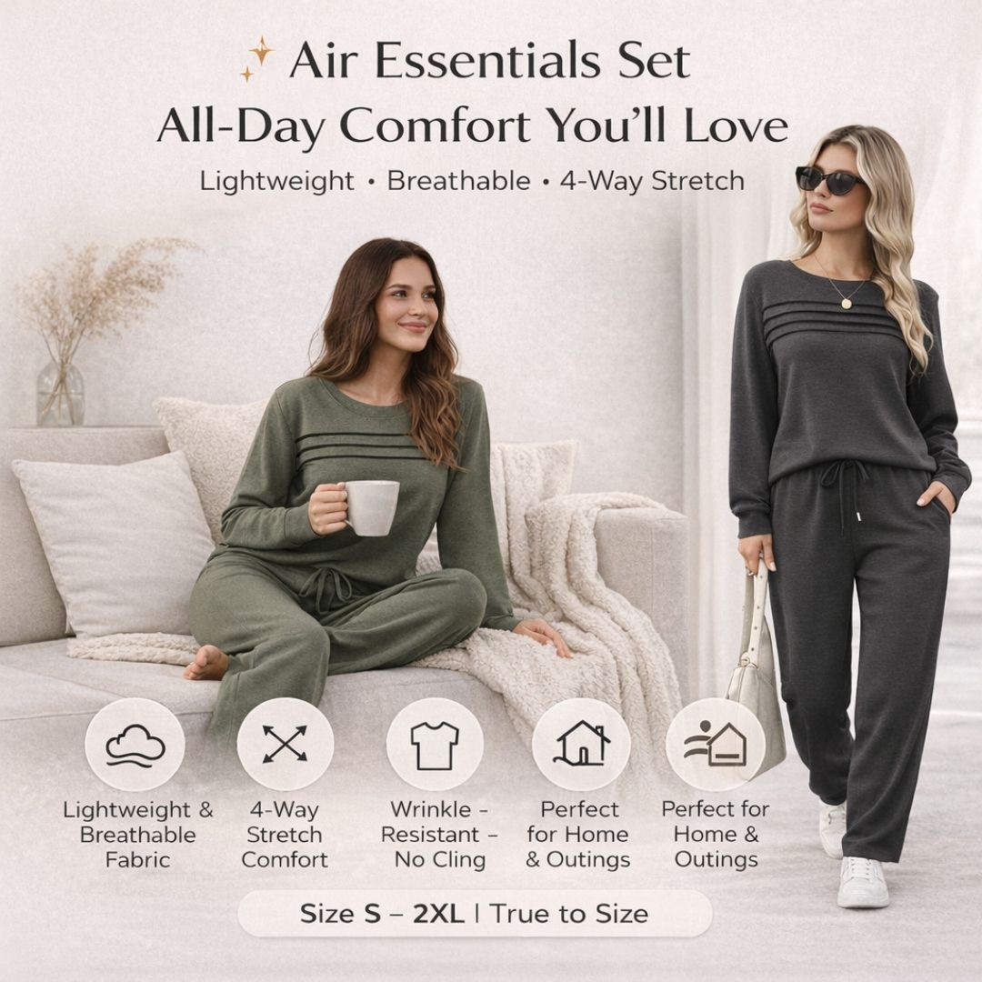 🔥 2026 Hot Trend – LAST DAY 49% OFF ✨Women’s Crew Neck Lounge Set - Soft Cotton Top & Drawstring Pants
