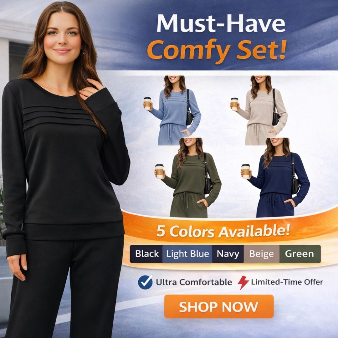 🔥 2026 Hot Trend – LAST DAY 49% OFF ✨Women’s Crew Neck Lounge Set - Soft Cotton Top & Drawstring Pants