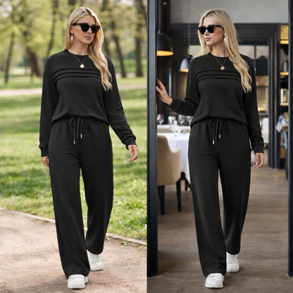 🔥 2026 Hot Trend – LAST DAY 49% OFF ✨Women’s Crew Neck Lounge Set - Soft Cotton Top & Drawstring Pants