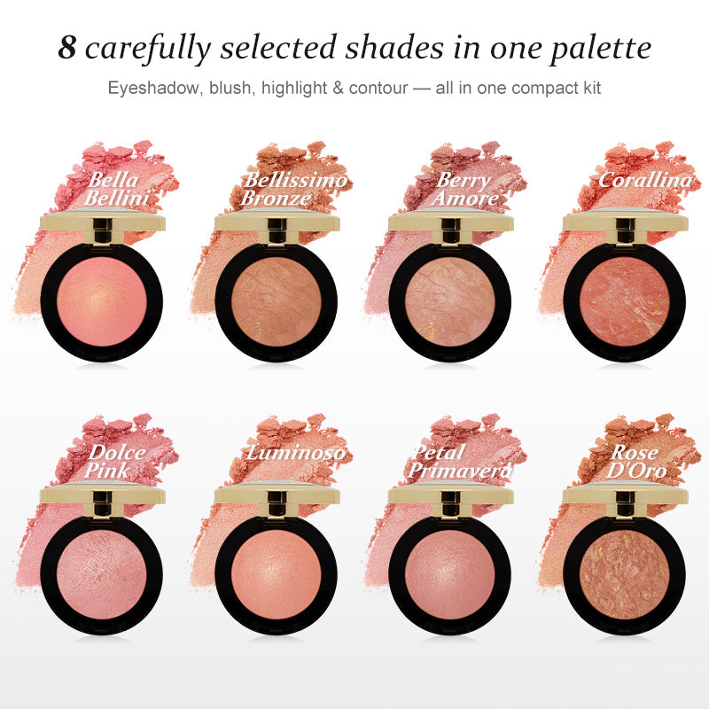 Flawless Finish Makeup Trio – Multi-Use Palette, Baked Blush & Pro Brush