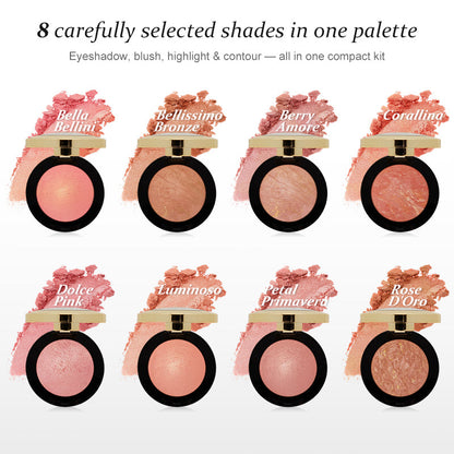 Flawless Finish Makeup Trio – Multi-Use Palette, Baked Blush & Pro Brush