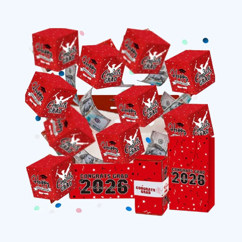 🎓Class of 2026 Surprise Box 💥 Bouncy Cash Red Envelope Gift 🥳