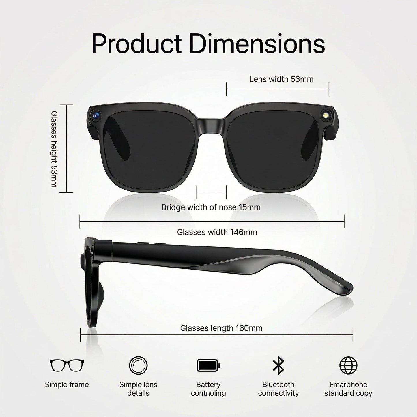 Tobfun Smart AI Camera Glasses