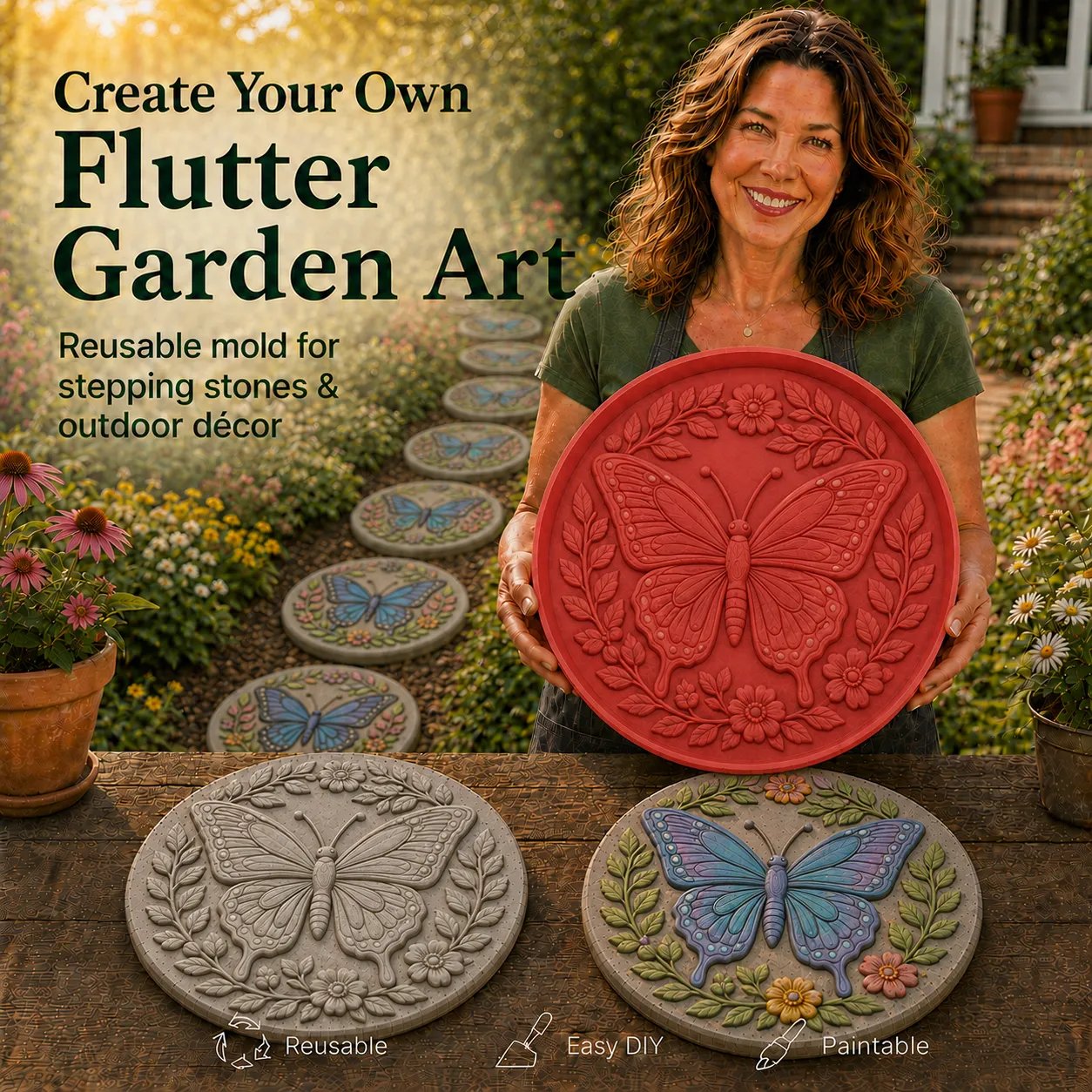 💥 LAST DAY 49% OFF - Garden Art Stepping Stone Mold
