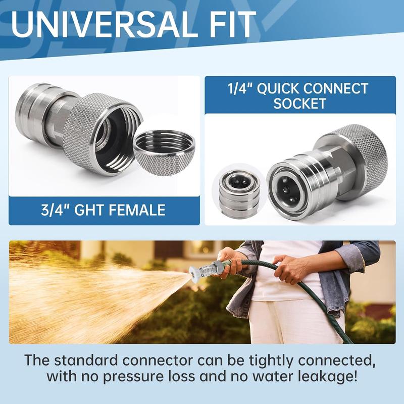 Garden Hose to Mini Power Washer Adapter-3/4" GHT to 1/4"