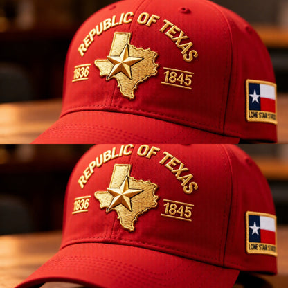 Republic of Texas Embroidered Hat, 🔥Buy 2 FREE SHIPPING