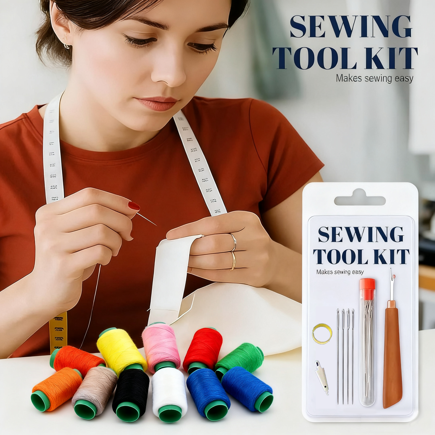 🏆Last Day 70% OFF-🔥2026 Pro Set | 34PCS Big Eye Sewing Needles – Steel Needle Kit