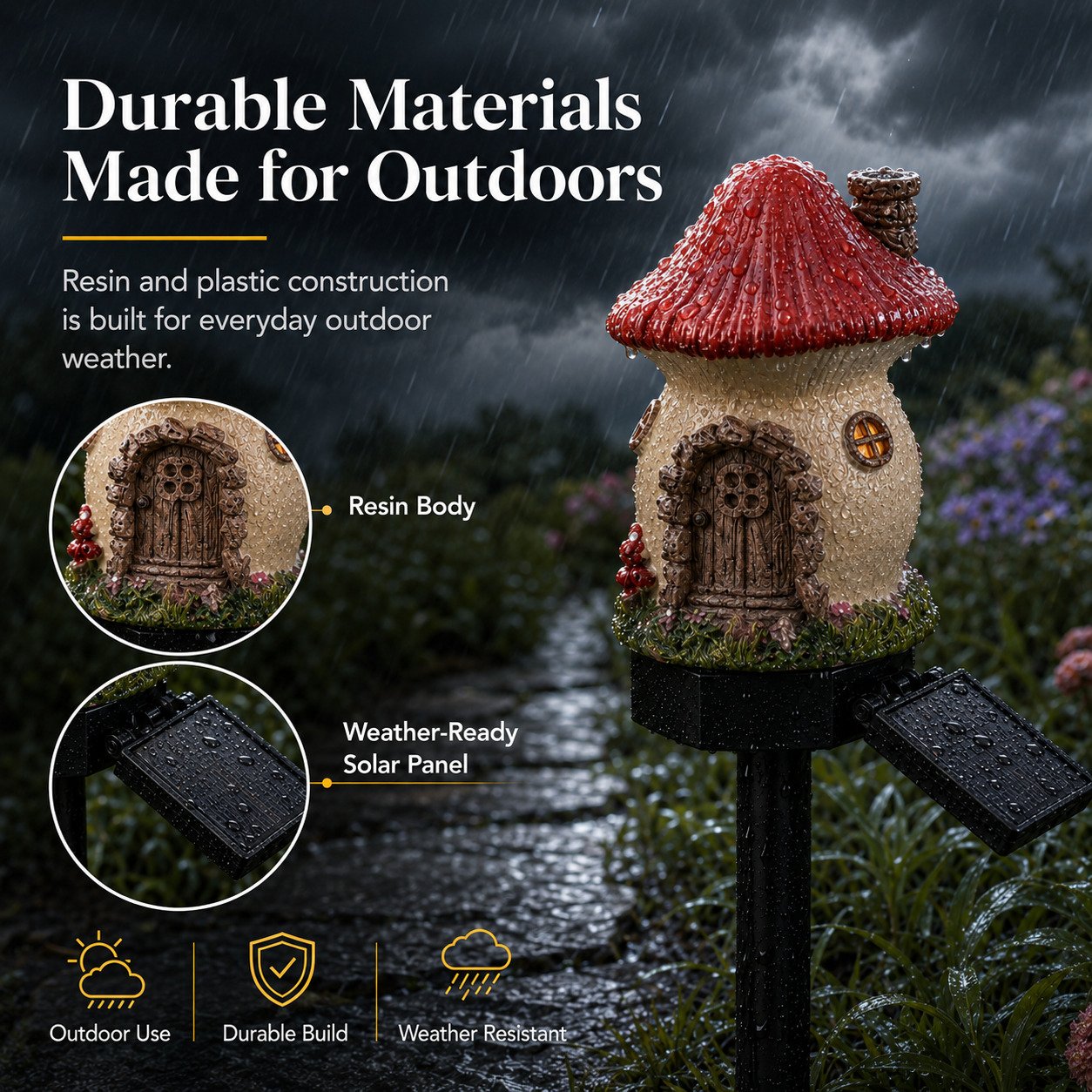✨Solar Fairy-Tale Mushroom Cottage Garden Light