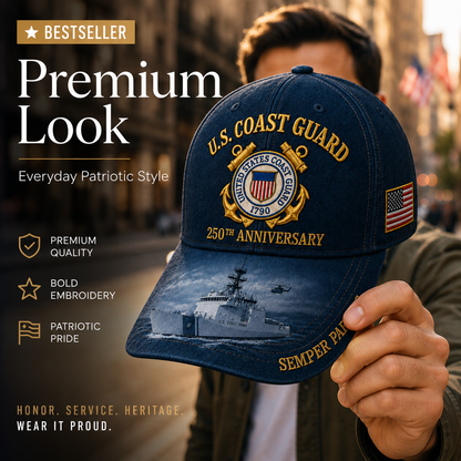 🔥 Father’s Day Sale - ❤️ U.S. Coast Guard America 250th Commemorative Embroidered Cap