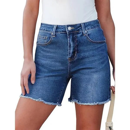Women's Trendy Leopard Print High-Rise Denim Shorts