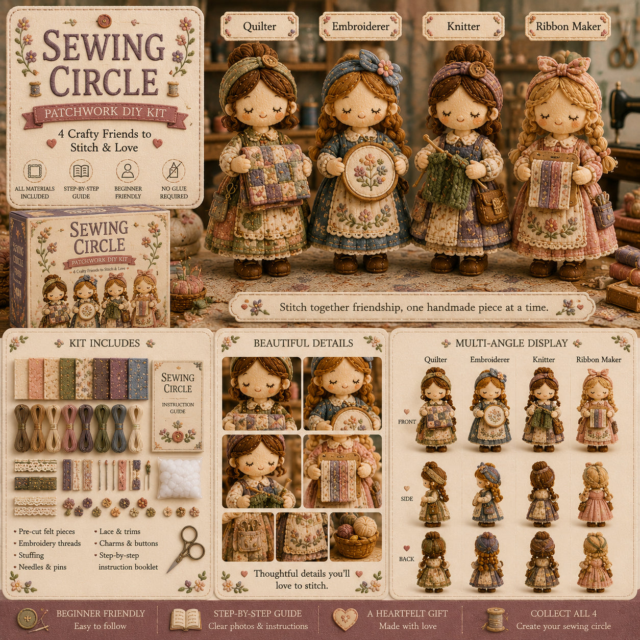 🎁Last Day:49% OFF🧵 Tiny Worlds Patchwork Mini Craft Kit Series