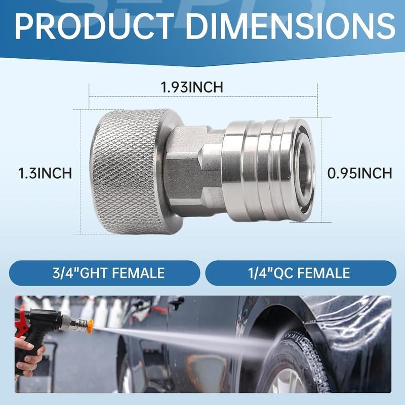 Garden Hose to Mini Power Washer Adapter-3/4" GHT to 1/4"
