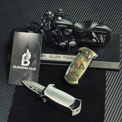🔥 Outdoor Use 3-in-1 Lighter — Windproof • Knife • Bottle Opener