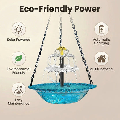 🔥🔥49% Off--Solar Cascade Hanging Bird Bath Fountain🎁