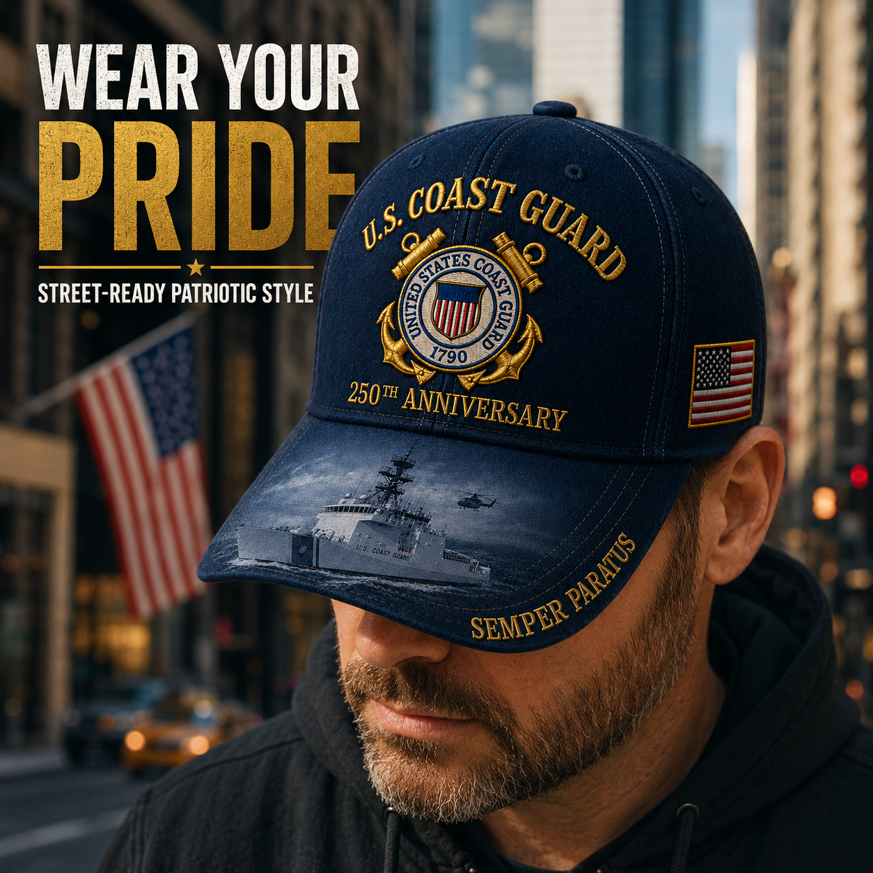🔥 Father’s Day Sale - ❤️ U.S. Coast Guard America 250th Commemorative Embroidered Cap