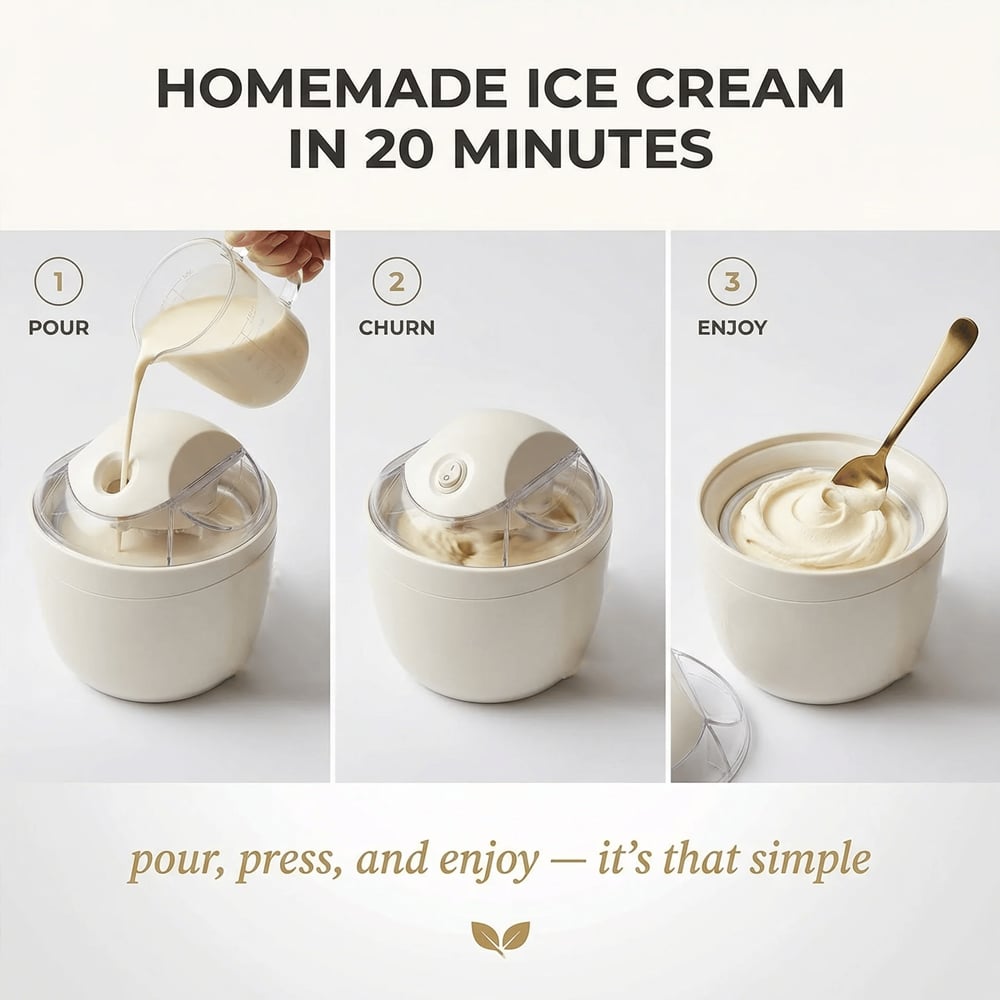 2026 New Model Ice Cream & Sorbet Maker - DIY Frozen Desserts (Renewed)