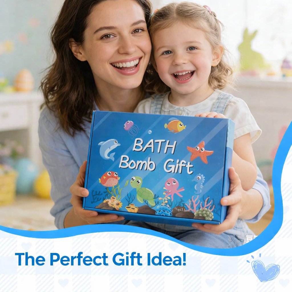 12-Pack Kids Bath Bombs with Surprise Spring Toys Inside - Easter Basket Stuffers for Boys & Girls - Skin-Soothing Bath Fizzies Gift Set (Ages 3+)