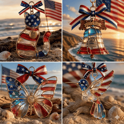 🔥Hot Sale 49% OFF- America 250th Anniversary Patriotic Stained Glass Ornament