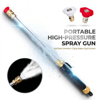 High-Pressure Water Gun -3 Nozzles,Rustproof Aluminium Alloy,Effortless Deep Cleaning