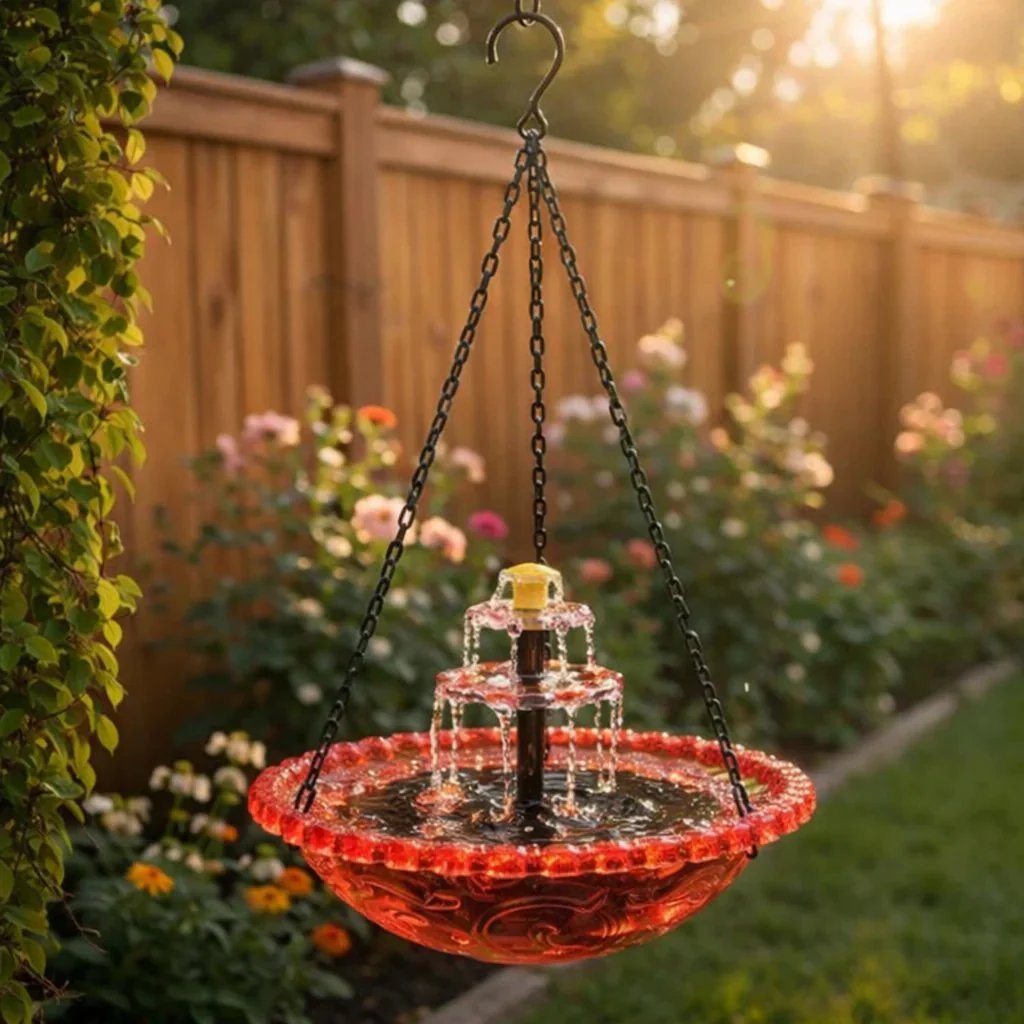 🔥🔥49% Off--Solar Cascade Hanging Bird Bath Fountain🎁