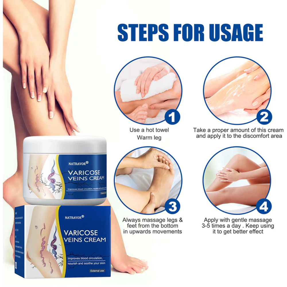 Leg Relief Varicose Veins Cream 50g – Soothing Lotion for Pain, Swelling & Circulation