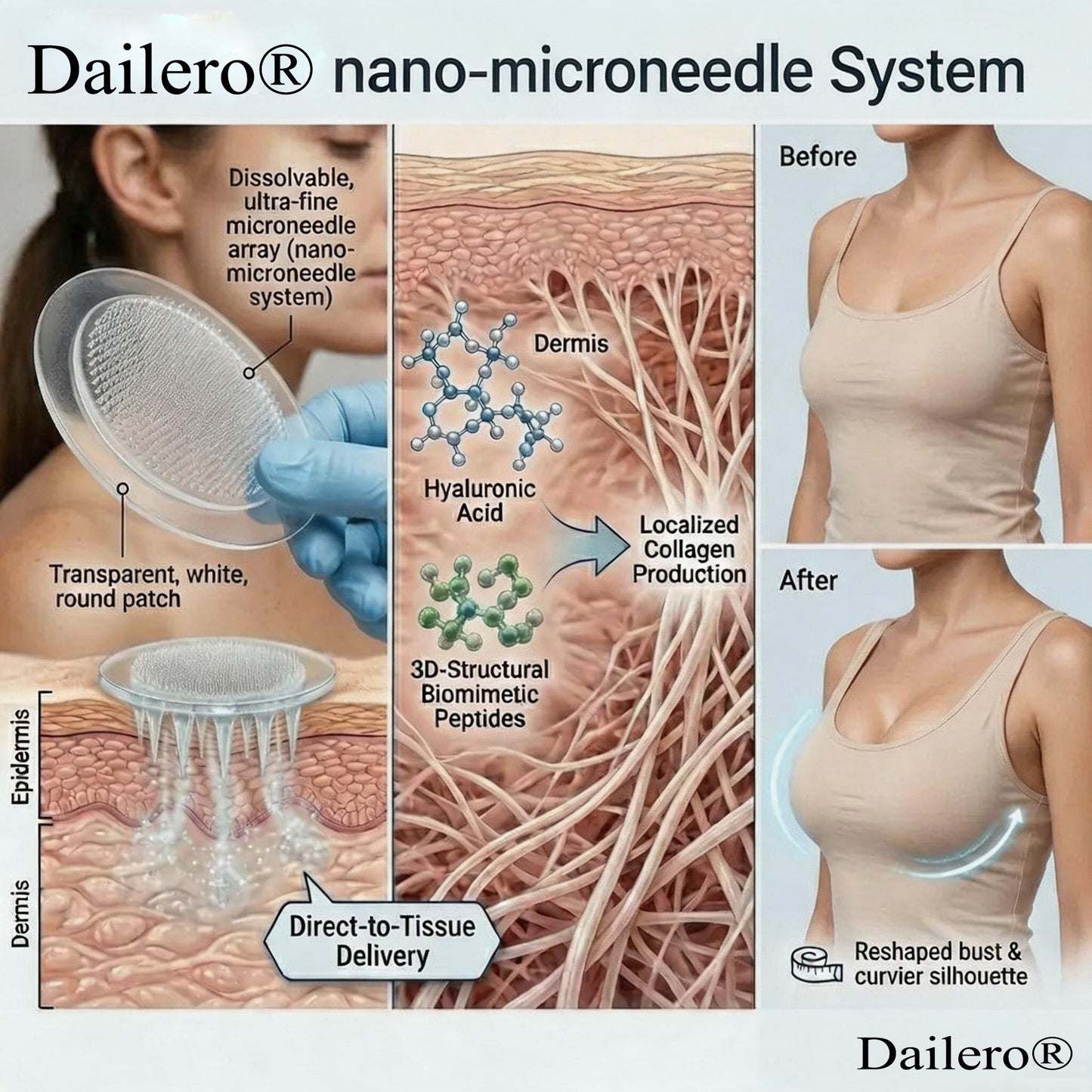 🔥Limited-time 60% sale--Dailero® Targeted Breast Enhancement Advanced Nano-Microneedle Patches