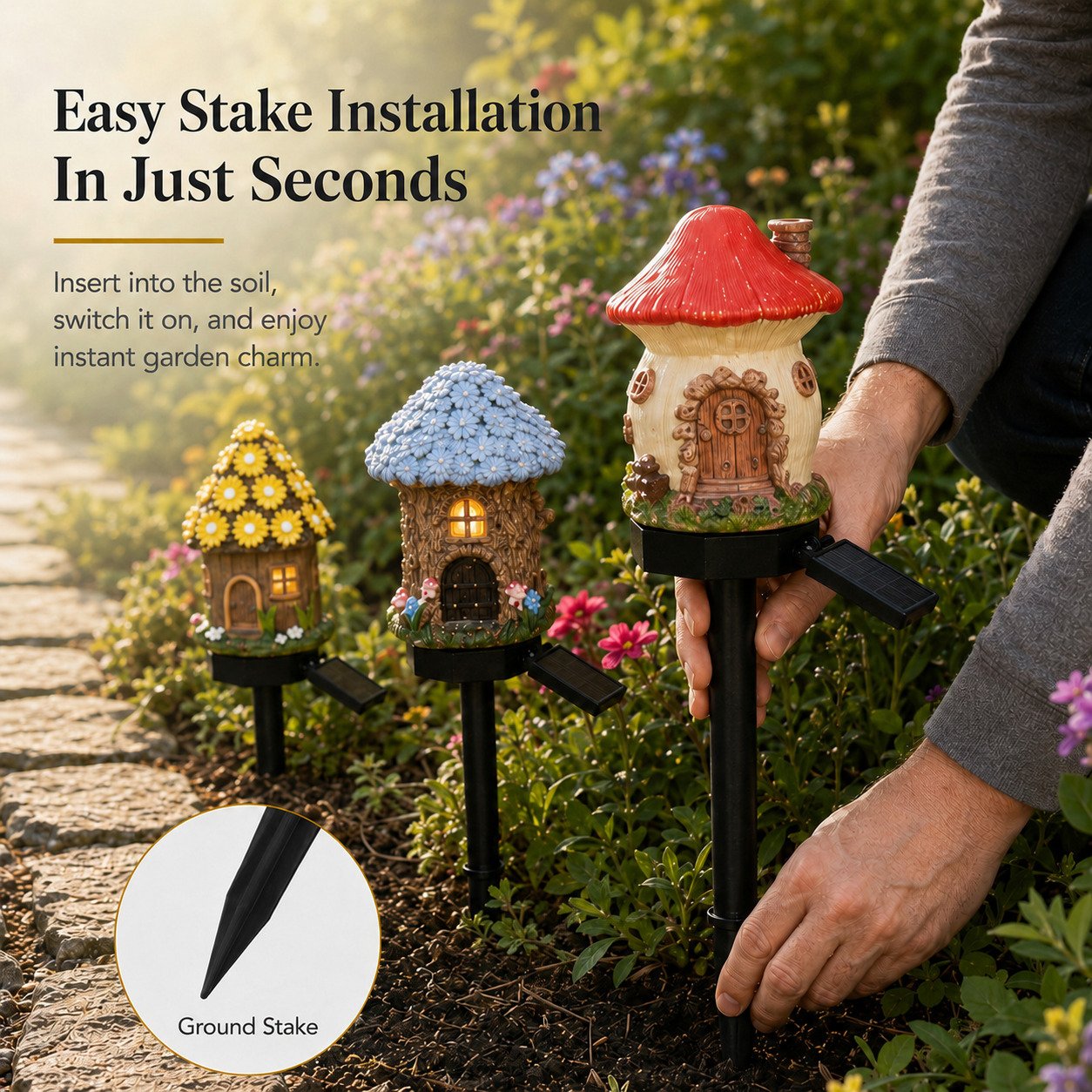 ✨Solar Fairy-Tale Mushroom Cottage Garden Light