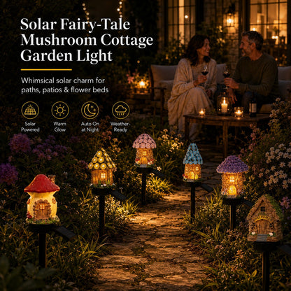 ✨Solar Fairy-Tale Mushroom Cottage Garden Light