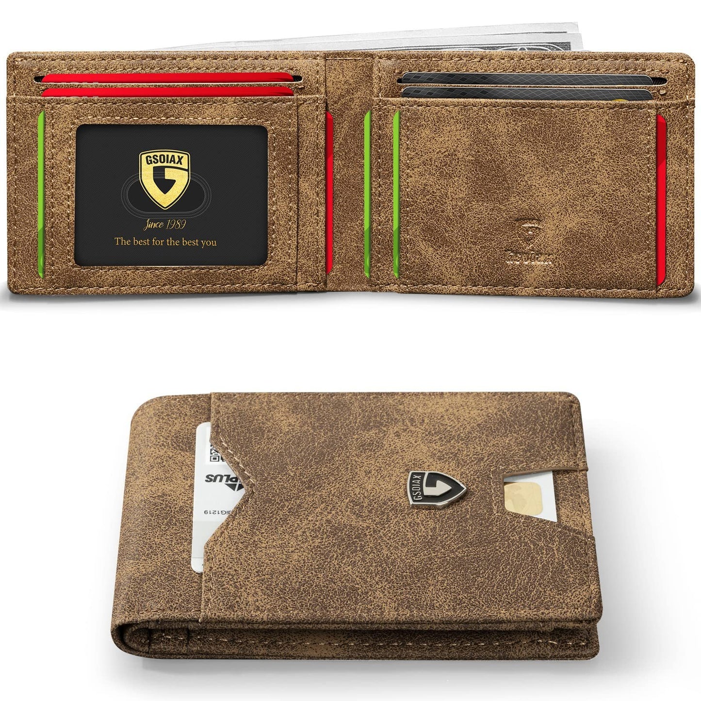 Men's Slim Blocking Wallet - Minimalist Carbon Fiber Bifold