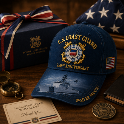 🔥 Father’s Day Sale - ❤️ U.S. Coast Guard America 250th Commemorative Embroidered Cap