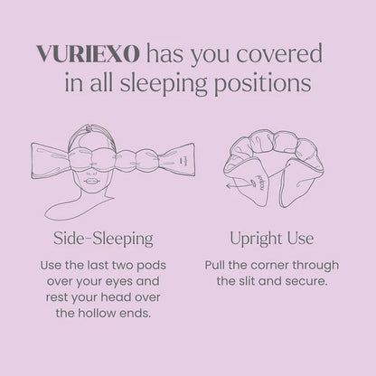 Vuriexo Sleep Mask - The Weighted Blanket For Your Eyes, Calming Eyemask for Deep Sleep, Side-Sleeping Friendly, 100% Blackout, Patented Strap-Free Design