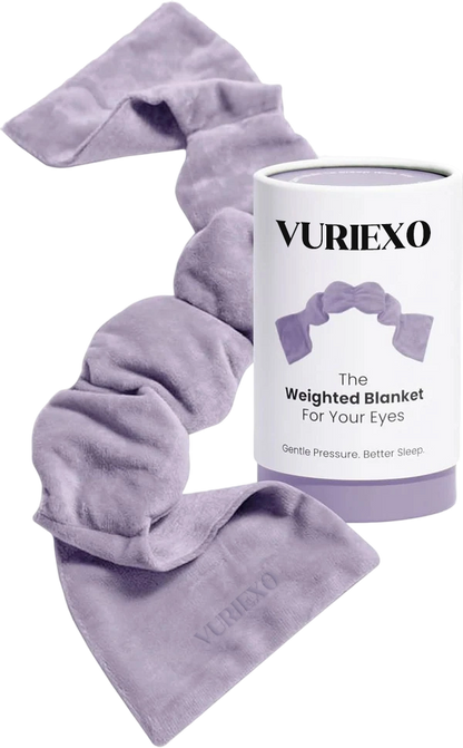 Vuriexo Sleep Mask - The Weighted Blanket For Your Eyes, Calming Eyemask for Deep Sleep, Side-Sleeping Friendly, 100% Blackout, Patented Strap-Free Design