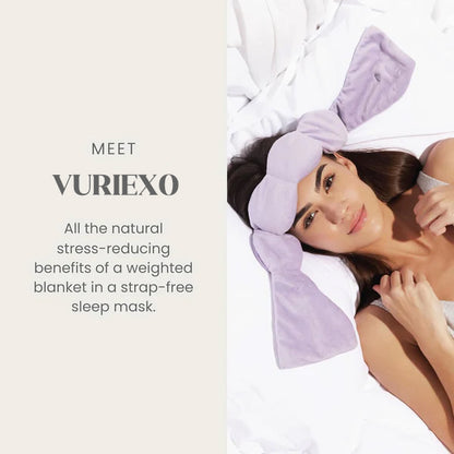 Vuriexo Sleep Mask - The Weighted Blanket For Your Eyes, Calming Eyemask for Deep Sleep, Side-Sleeping Friendly, 100% Blackout, Patented Strap-Free Design