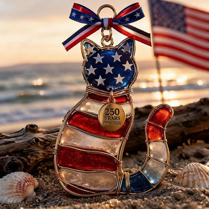 🔥Hot Sale 49% OFF- America 250th Anniversary Patriotic Stained Glass Ornament