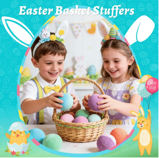 🔥LAST DAY 49% OFF - 🛁 Natural Bath Bombs for Kids with Mega Bubbles & Surprise Inside 🥚✨ Same as in the video