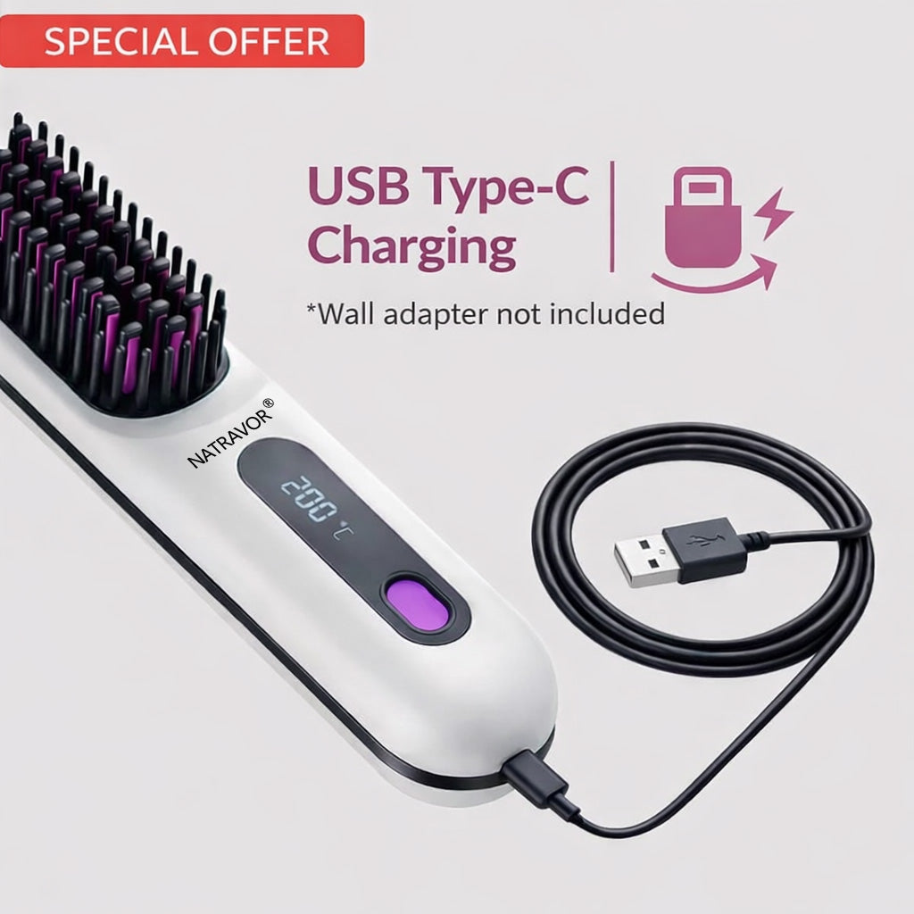 🏆 The Short Hair Specialist! The first smart styling comb designed specif  💖(Type-C charging design)
