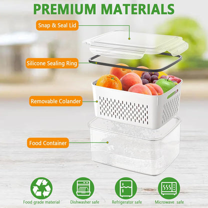 🍓🥬Food Storage Containers- Transform Your Messy Fridge into an Organized Oasis! 🧊✨
